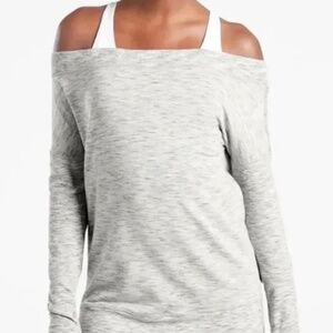 Athleta Studio Barre Sweatshirt Fog Grey Heather in size XL